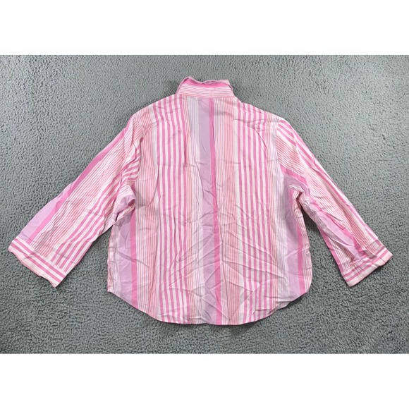 Victorias Secret PINK Pajama Top Women XL Button Front Long Stripped Long Sleeve - Picture 3 of 9